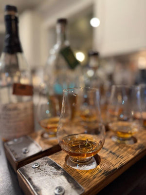 Flight Board for Whiskey Tasting - Available with 3, 4, or 5 Glasses