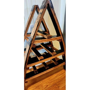 9 Bottle A-Frame Barrel Stave Wine Rack