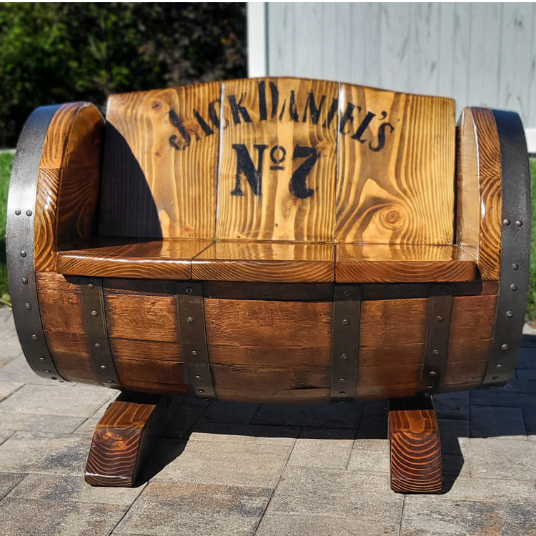 Whiskey Barrel Bench Seat