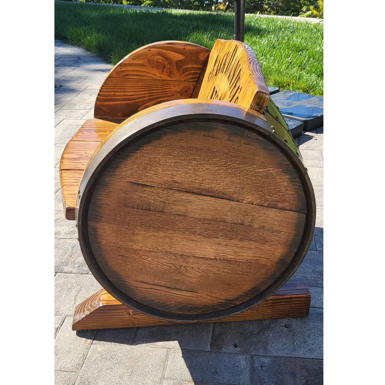 Whiskey Barrel Bench Seat