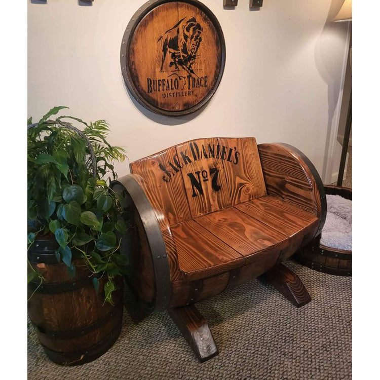 Whiskey Barrel Bench Seat