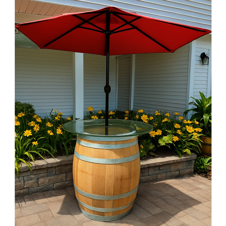 Wine Barrel Umbrella Bistro Table