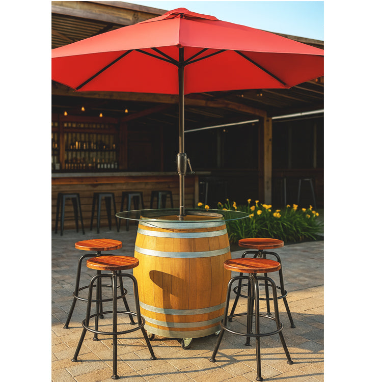 Wine Barrel Umbrella Bistro Table