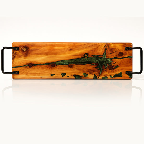 Artisan Wood Charcuterie Board with Epoxy Resin Inlay - The Barrel Lady