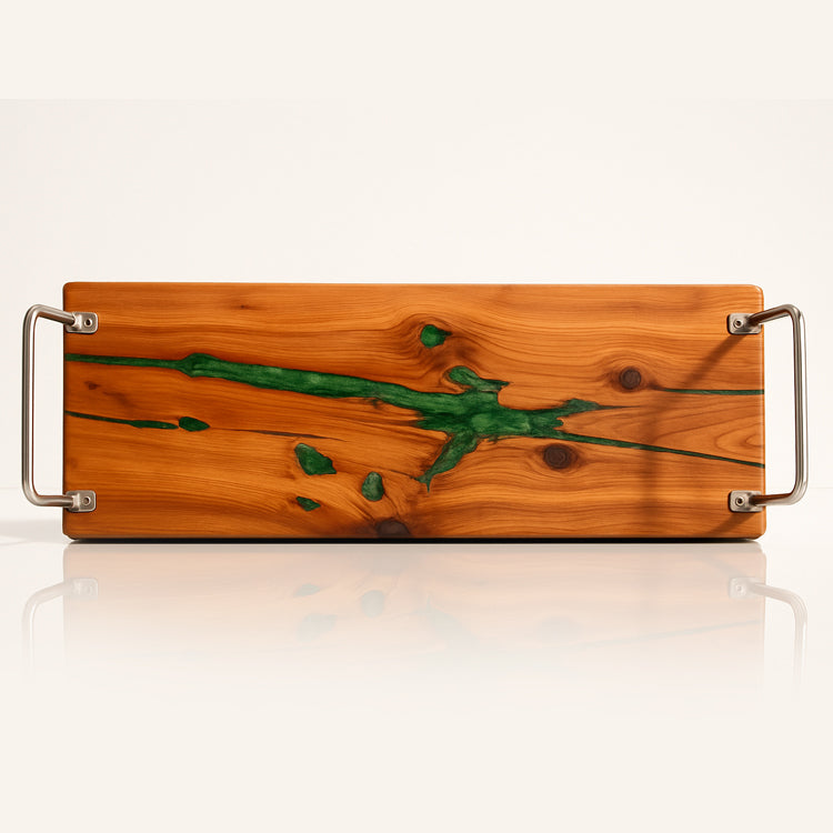 Artisan Wood Charcuterie Board with Epoxy Resin Inlay