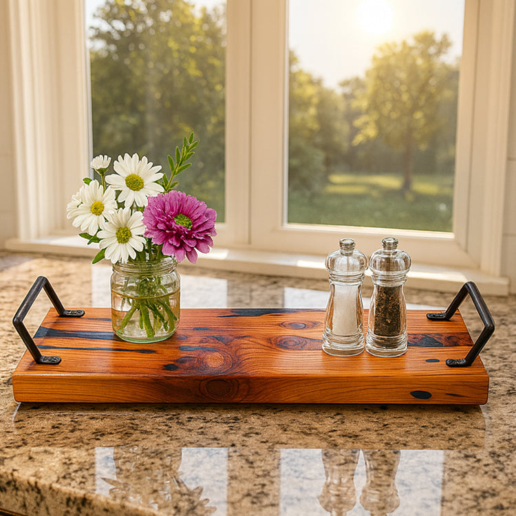 Artisan Wood Charcuterie Board with Epoxy Resin Inlay