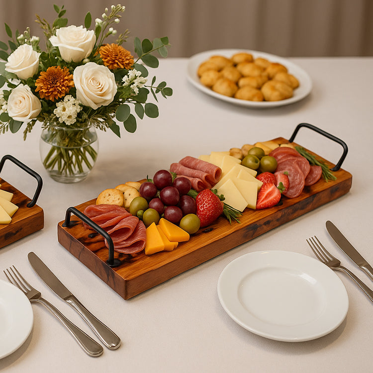 Artisan Wood Charcuterie Board with Epoxy Resin Inlay