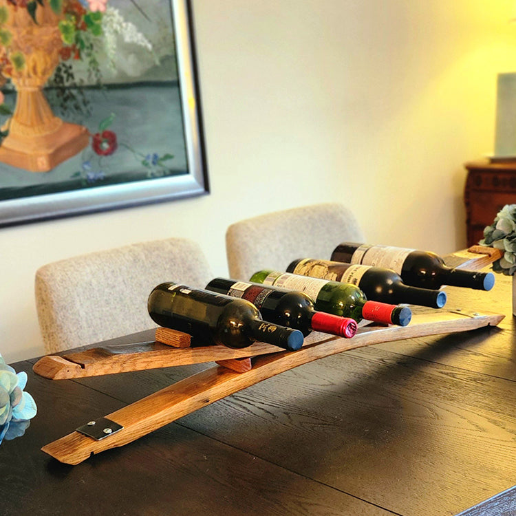 5 Bottle Double Stave Table Top Wine Rack