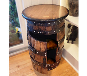 Whiskey Barrel Storage Side/End Table (15gal)