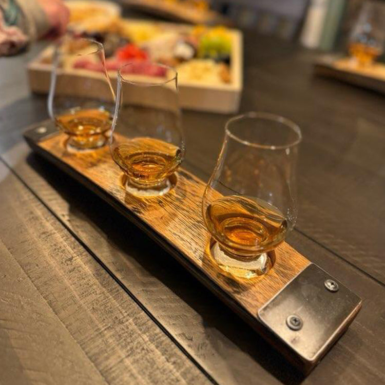 Flight Board for Whiskey Tasting - Available with 3, 4, or 5 Glasses
