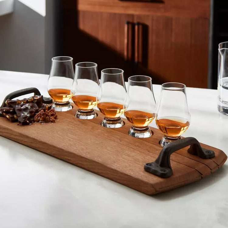 Barrel Head Flight & Charcuterie Board Combo Tray