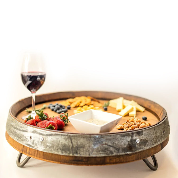 Barrel Head and Hoop Raised Charcuterie Tray