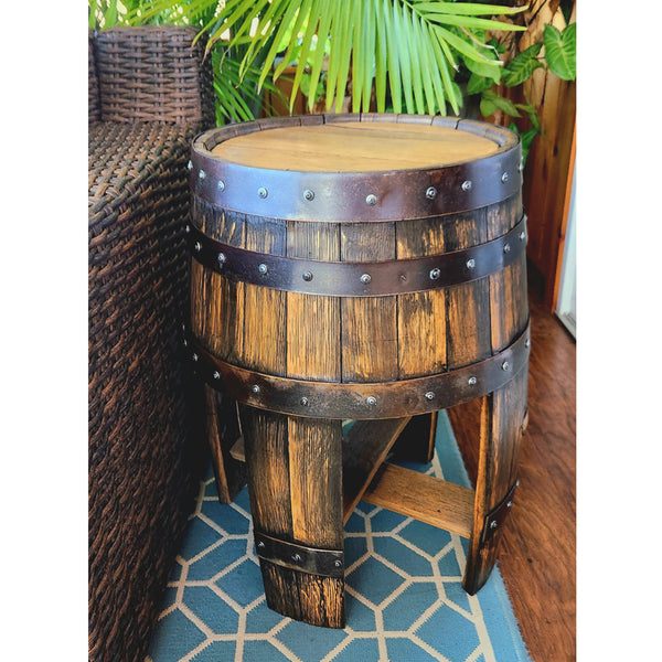 Whiskey Barrel End Table - The Barrel Lady