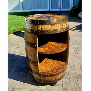 Authentic Open-Faced Whiskey Barrel CABINET