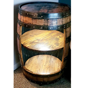 Authentic Open-Faced Whiskey Barrel CABINET