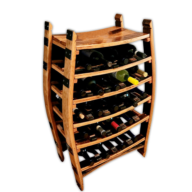 24 Bottle Barrel Stave Wine Rack